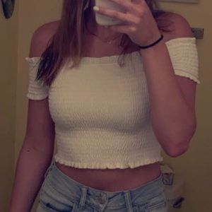 Off The Shoulder White Top